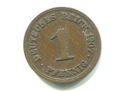 NĚMECKO. 1 Pfennig 1907/D.