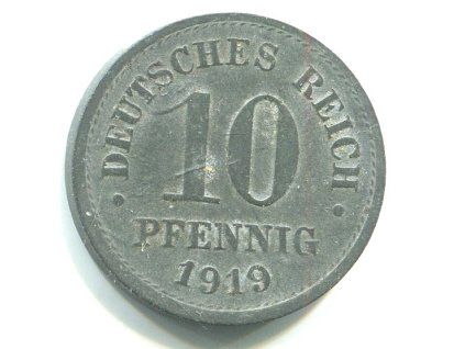 NĚMECKO. 10 Pfennig 1919.