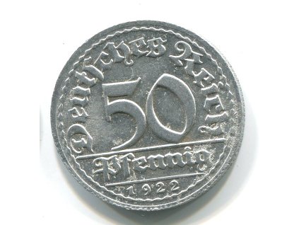 NĚMECKO. 50 Pfennig 1922/D.