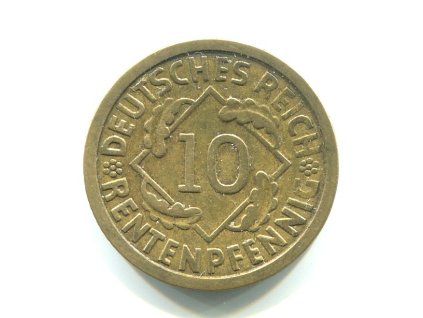 NĚMECKO. 10 Rentenpfennig 1924/A.
