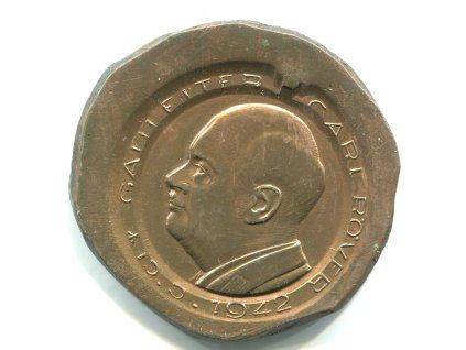 RÖVER, Carl Georg (1889-1942). Gauleiter oblasti Weser-Ems. Zkušební ražba medaile.
