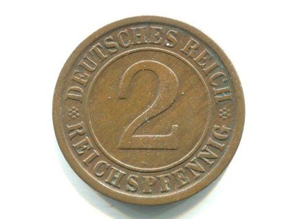 NĚMECKO. 2 Reichspfennig 1925/A.