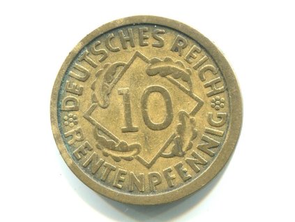 NĚMECKO. 10 Rentenpfennig 1924/J.