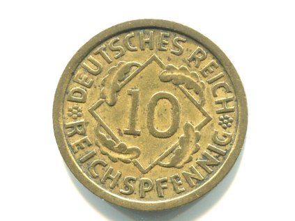 NĚMECKO. 10 Reichspfennig 1936/J.