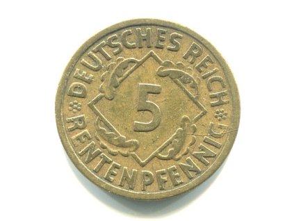 NĚMECKO. 5 Rentenpfennig 1924/A.
