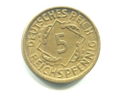 NĚMECKO. 5 Reichspfennig 1925/A.