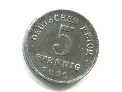 NĚMECKO. 5 Pfennig 1921/D.