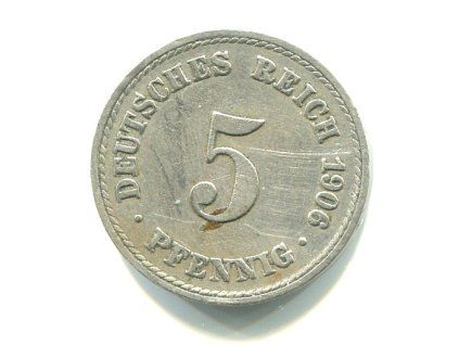 NĚMECKO. 5 Pfennig 1906/A.