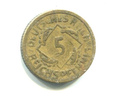 NĚMECKO. 5 Reichspfennig 1925/E.