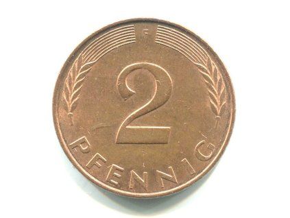 NĚMECKO. 2 Pfennig 1990/F.