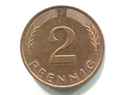 NĚMECKO. 2 Pfennig 1990/J.
