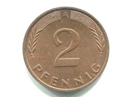 NĚMECKO. 2 Pfennig 1992/A.