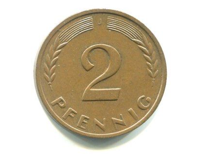 NĚMECKO. 2 Pfennig 1966/J.