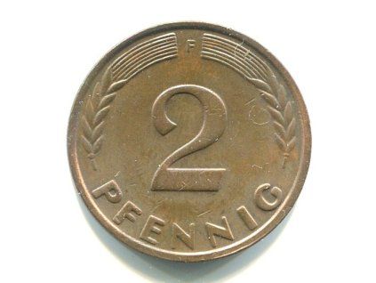 NĚMECKO. 2 Pfennig 1965/F.