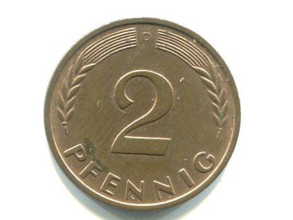 NĚMECKO. 2 Pfennig 1962/D.