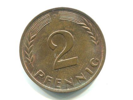 NĚMECKO. 2 Pfennig 1961/D.