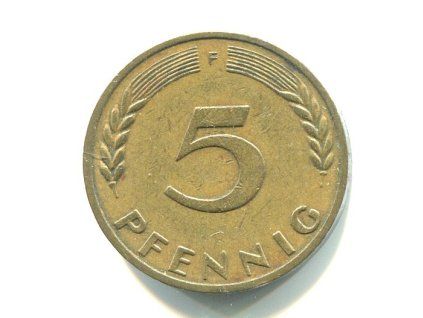 NĚMECKO. 5 Pfennig 1972/F