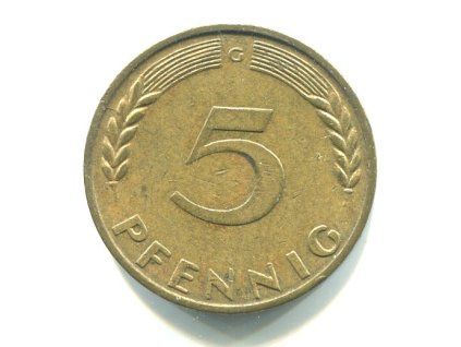 NĚMECKO. 5 Pfennig 1970/G