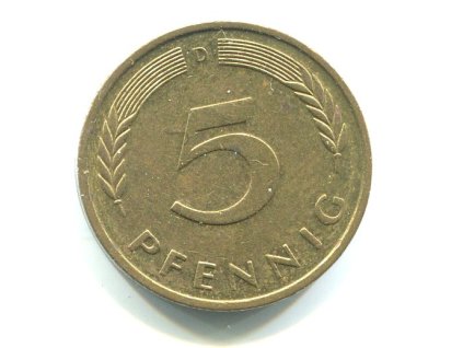 NĚMECKO. 5 Pfennig 1987/D