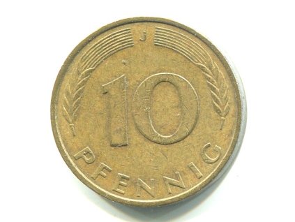NĚMECKO. 10 pfennig 1984/J
