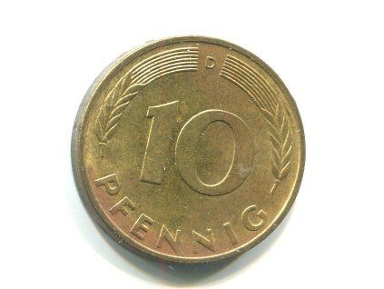 NĚMECKO. 10 Pfennig 1977/D