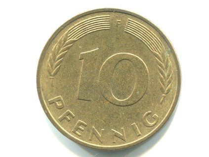 NĚMECKO. 10 Pfennig 1976/F