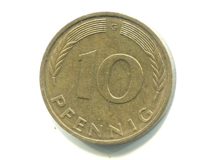 NĚMECKO. 10 Pfennig 1986/G