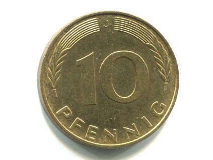 NĚMECKO. 10 Pfennig 1989/J