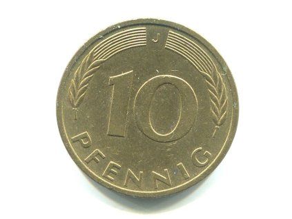 NĚMECKO. 10 Pfennig 1988/J