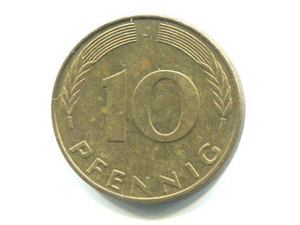 NĚMECKO. 10 Pfennig 1991/J