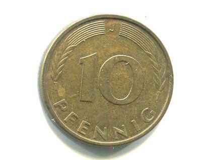 NĚMECKO. 10 pfennig 1990/J