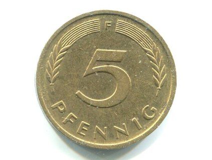 NĚMECKO. 5 Pfennig 1992/F