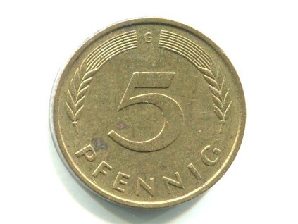 NĚMECKO. 5 Pfennig 1990/G