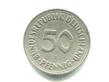 NĚMECKO. 50 Pfennig 1950/F.