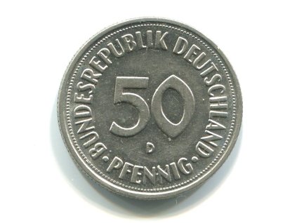 NĚMECKO. 50 Pfennig 1950/D.