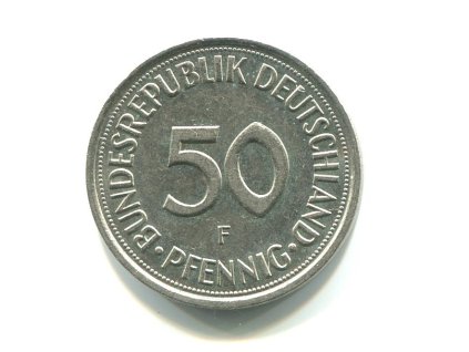 NĚMECKO. 50 Pfennig 1989/F