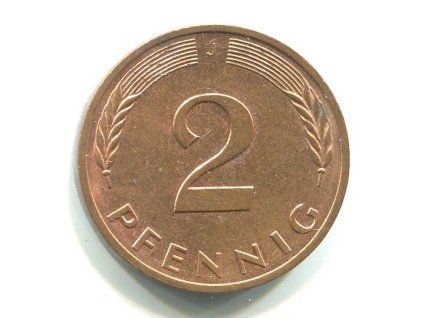 NĚMECKO. 2 Pfennig 1980/J
