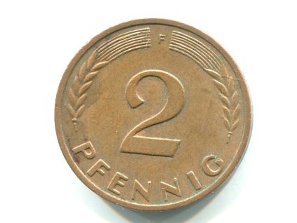 NĚMECKO. 2 Pfennig 1971/F