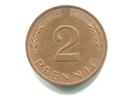 NĚMECKO. 2 Pfennig 1979/J