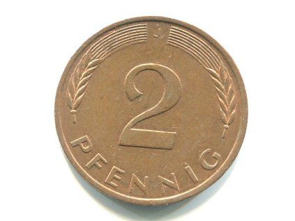 NĚMECKO. 2 Pfennig 1977/J
