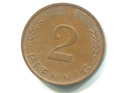 NĚMECKO. 2 Pfennig 1975/J