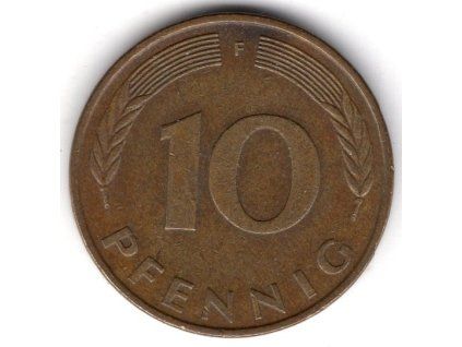 NĚMECKO. 10 Pfennig 1979/F