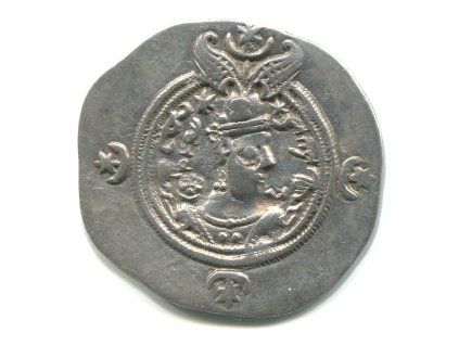 PERSIE. Chusro II. (590-628). Drachma. Mincovna BYSh = Bishapur, provincie Fars. Rok 3. Ag.