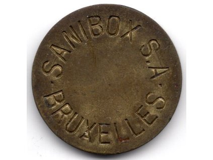 BELGIE. Bruxelles. SANIBOX S.A. Žeton.