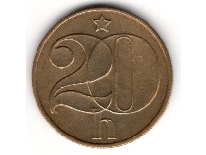 ČESKOSLOVENSKO. 20 haléřů 1989.