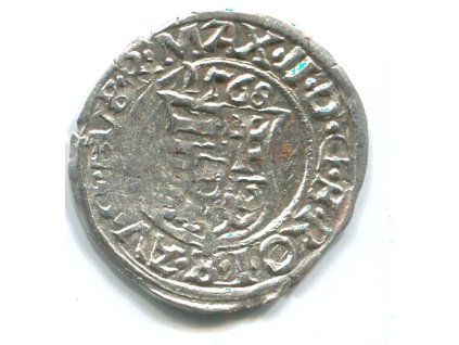 UHRY. Maxmilian II. Denár 1568/KB.