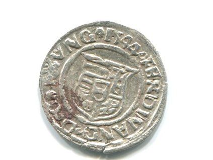 UHRY. Ferdinand I. Denár 1544/KB.