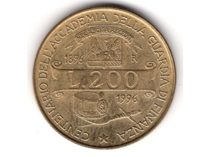 ITÁLIE. 200 lire 1996. KM-184