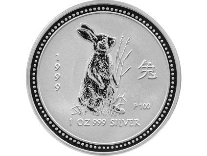 001429 stribrna investicni mince year of the rabbit rok kralika lunarni 1oz 1999 01 det