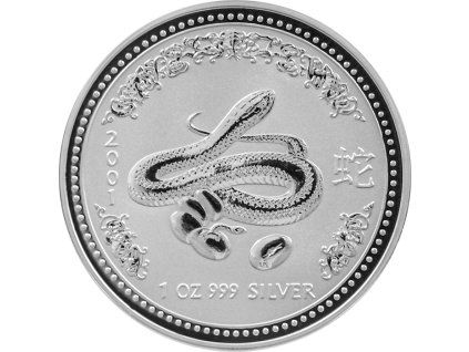 001431 stribrna investicni mince year of the snake rok hada lunarni 1oz 2001 01 det